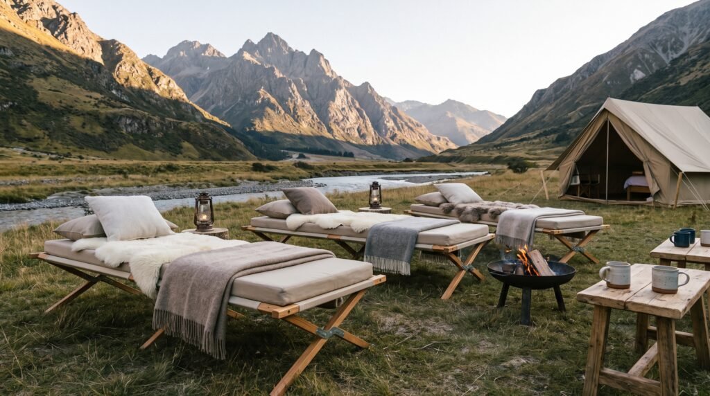 Glamping Bed Setup