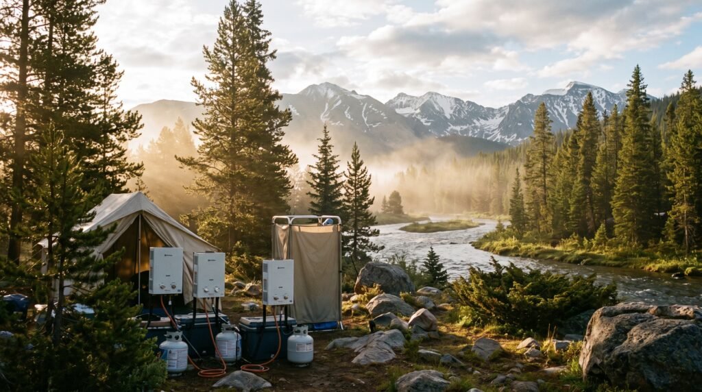 Portable propane water heaters