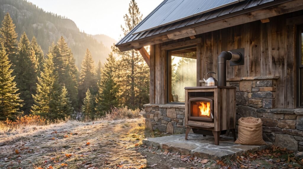 Off grid pellet stoves